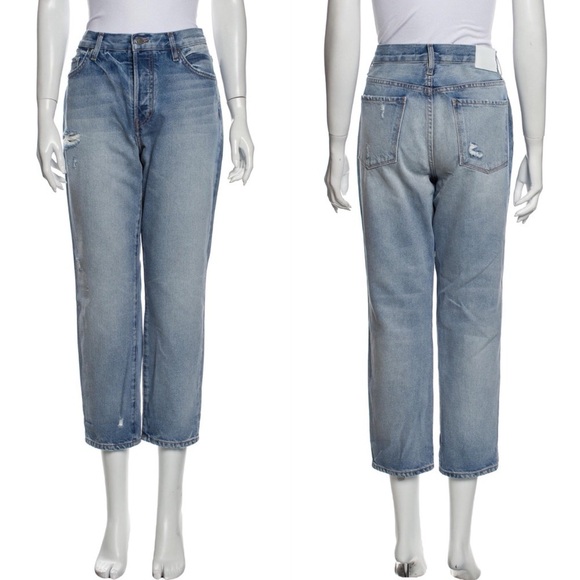 Revolve EI8HT DREAMS Los Angeles Straight Leg Mid-Rise Cropped Jeans, Size 30 - Picture 2 of 8